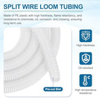 MECCANIXITY 1 1/4" 10ft Split Wire Loom Tubing w/Installation Tool White - Image 3