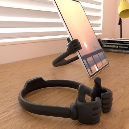 Honsky Cell Phone Tablet Stands (Pack of 5) Thumbs-up Cellphone Holder, Tablet Display Stand, Mobile Smartphone Mount Cradle for Desk Desktop - Universal, Multi-Angle, Cute, Black - Image 2