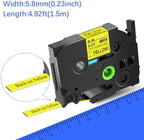 10 Pack Compatible for Brother Ptouch HSe-611 HSe611 HS-611 HS611 Black on Yellow 5.8mm 0.23'' Heat Shrink Tubing Label Tape for Wire Cable use in PT-E300 PT-E500 PT-E550W PT-P750W Label Printer - Image 4
