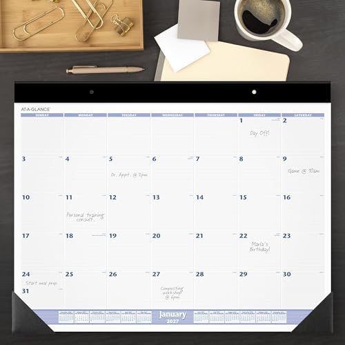 AT-A-GLANCE 2027 Desk Pad Calendar, Monthly Desk Wall Planner, 24" x 19", Blue/Gray (SW2300027) - Image 2