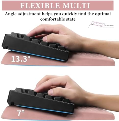3-Piece Ergonomic Desk Mat Set 31.5"x15.7" with Pink Memory Foam Wrist Rest - Image 4