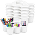 6 Pack Classroom Caddy With Handle for School Supplies, white by Yakydesign