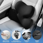 BEBAS Ergonomic Memory Foam Lumbar Support Pillow for Car, Black - Image 4