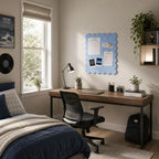 Scalloped Felt Bulletin Board 36x24 Inches, Blue Wall Pin Board - Image 5