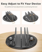 OMOTON 360° Vertical Laptop Stand Holder, Dual-Slot Aluminum Desk Organizer - Image 3