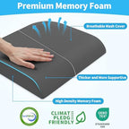 TranquilRelax 2XL Memory Foam Seat Cushion for Office Chair, 3.7-Inch, Gray - Image 2