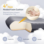 Office Desk Chair for Long Hours & Lower Back Pain Relief – 4“ Thick Molded Foam Cushion, Enhanced Lumbar Support, Padded Flip-up Armrests, Ideal for Office or Study (Dark Gray) - Image 5