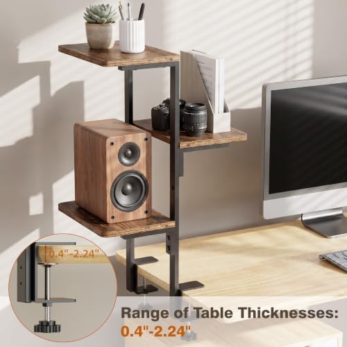 3-Tier Desk Shelf, Adjustable Clamp-On Desktop Organizer - Image 4