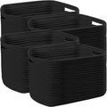 4 Pack Large Storage Baskets for Organizing, 16''Lx12''Wx8''H Woven Baskets for Storage Toys, Towels, Books, and Clothes, Cotton Rope Basket for Shelves with Handle by Unknown
