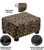 CAROLMADE Small Foot Stool Ottoman Footstool with Legs Under Desk Footrest for Living Room Bedroom and Office, Faux Fur Brown - Image 5