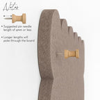 Orelle Scalloped Felt Bulletin Board | 35 x 23” | Foldable Peel and Stick Felt Board for Wall | Alternative Cork Board for Office, Message Board, Kids Art Display | Mocha - Image 5