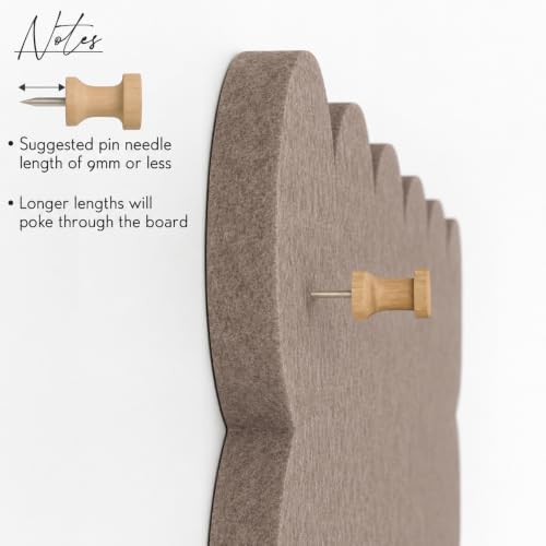 Orelle Scalloped Felt Bulletin Board | 35 x 23” | Foldable Peel and Stick Felt Board for Wall | Alternative Cork Board for Office, Message Board, Kids Art Display | Mocha - Image 5