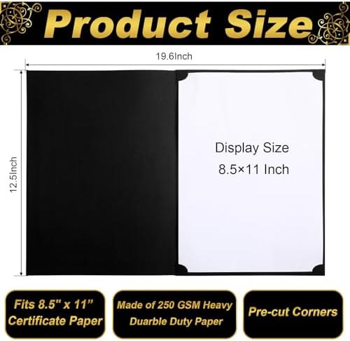 Fainne 120 Pack Certificate Holders Bulk, Diploma Covers, Black - Image 2