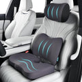 FLORICH 3 PCS Seat Cushion for Carseat Lumbar Support Pillow Car Neck Headrest Pillows Memory Foam Gel Memory Foam Massage Point Seat Pads Pressure Relief Back Cushion for Office Chair(Light Grey) by FLORICH