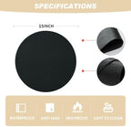 Artoid Mode Black Faux Leather Placemats Set of 8, 15 Inch Waterproof Wipeable Heat Resistant Vinyl Halloween Place Mats, Reversible Table Mats for Kitchen Dining Decor - Image 7