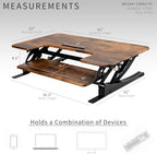 VIVO Rustic Vintage Brown 42 in Standing Desk Converter, DESK-V000VLN - Image 3