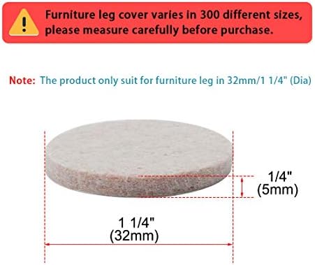 uxcell 36pcs Furniture Pads Round 1 1/4" Self-Stick Non-Slip Anti-Scratch Felt Pads Cabinet Closet Feet Floor Protector Beige (Pack of 2) - Image 2