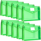 10 Pieces Plastic Expanding File Folders,Green, Horizontal by Epakh