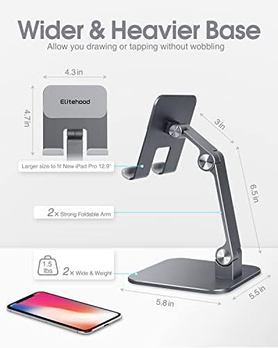 elitehood Aluminum iPad Stand for Desk, Ultra-Stable iPad Holder Stand - Image 3