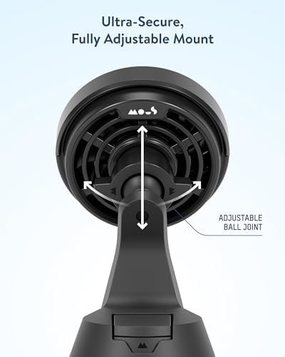 Mous 15W Wireless Charging Dashboard Mount, Designed for MagSafe Car Phone Holder- Fast Cooling Magnetic Car Mount Charger Compatible with iPhone 16/15/14/13, Pixel and S25 - Adhesive - Image 4