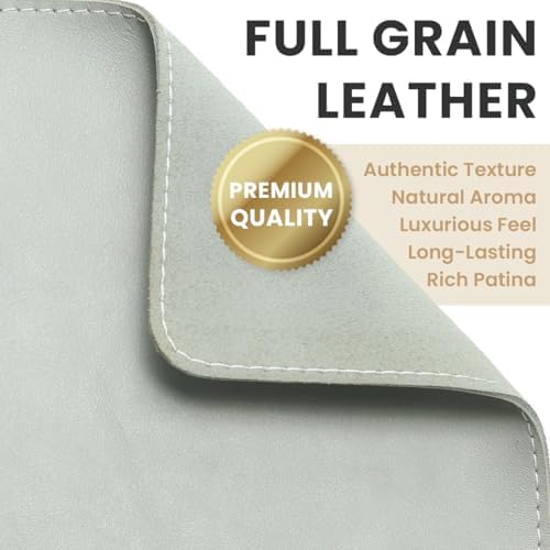 Genuine Leather Mouse Pad (Light Grey, Large) - Image 3