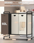 Laundry Sorter 3 Section,Laundry Basket with Wheels,3×15.8 Gal (60L) - Image 6