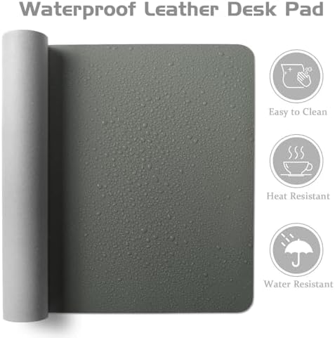Aothia Large PU Leather Desk Pad, Non-Slip, Jungle Green, 55" x 24" - Image 2