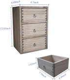 DDYURI Wood Tabletop Storage Cabinet Organization Box Caddy with 3 Drawers for Office Supplies Desktop Dresser Organizer Dark Brown - Image 5