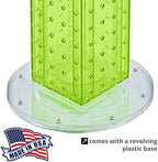 Azar Displays 700220-GRE-2C16 Four-Sided 4”W x 12” Revolving Pegboard Tower Kit Counter Display with 16-Pack of 2 inch Locking Hooks, Green - Image 4