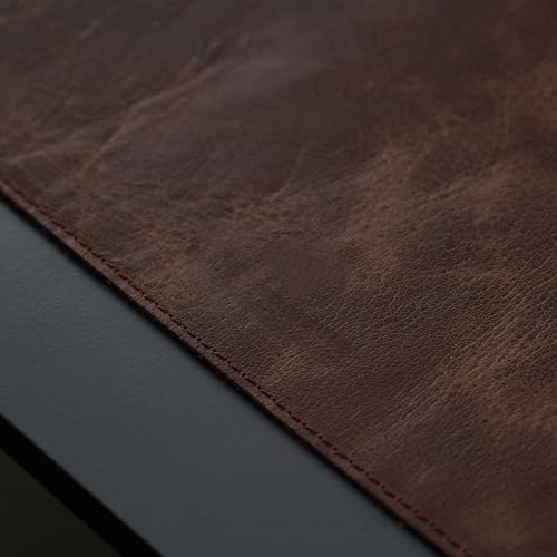 Jersey Genuine Calfskin Leather Desk Pad, Office Desk Mat with Non-Slip Bottom, Smooth Surface for Mouse & Keyboard, Desk Protector (36x19 inches) (Dark Brown) - Image 3