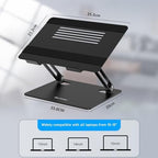BoYata Laptop Stand, Adjustable Metal Desktop Riser, Up to 15 Inches, Black - Image 4