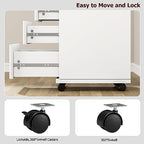 BOTLOG 4-Drawer Chest, Wood Storage Cabinet with Wheels, Rolling Pedestal Under Desk Drawer for Home Office Legal/Letter/A4 Size White - Image 6