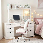 BOLUO Desk Hutch Dorm Room, Desktop Bookshelf for Computer Desk 37" Hutch Organizer Tabletop Storage Rack for College Essentials Home Office White - Image 4