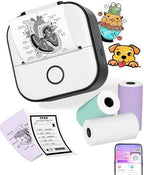 Ponek Mini Sticker Printer - New-Gen T02 Print Pods with 3 Rolls Paper by Ponek