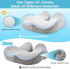 Seat Cushion,Ergonomic Chair Cushions for Sit Bone Tailbone Pain Relief,Sciatica & Back Support,Memory Foam Butt Pillow for Office,Car,Home,Gaming,Wheelchair - Image 2