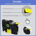 GREENCYCLE TZ-621 9mm 0.35 Laminated Yellow Label Maker Tape Compatible for Brother P-Touch TZe-621 TZe621 Black on Yellow TZe TZ Tape for PT-D210 PT-D220 PT-H110BP PT-D410 PT-D600,10 Pack - Image 3