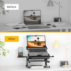 OImaster Laptop Stand for Desk, Phone Stand, Extended Laptops Riser, Elevator, 3 Height Adjustable, Rotatable Base, 10-17 Inches - Image 6