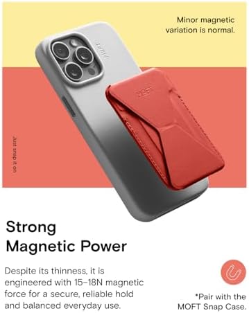MOFT Magnetic Wallet Stand Compatible with iPhone 17/16/15/14/13/12 Series, Angle Adjustment & Magsafe Compatible MOVAS Phone Stand,Sunset - Image 4