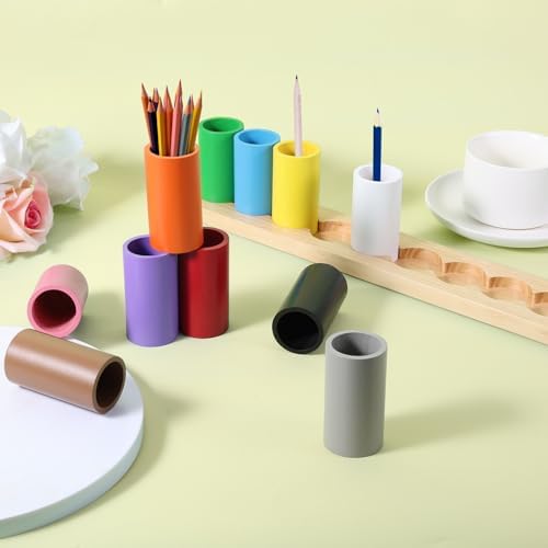 Wooden Colored Pencil Holder, Crayon Organizer 11 Movable Compartments - Image 3