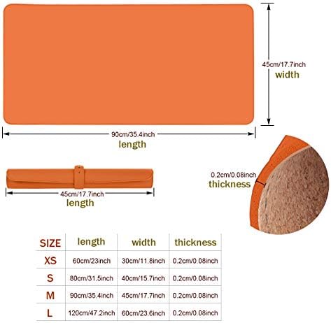 Desk Mat, Waterproof Desk Pad Protector, Eco-Friendly Natural Cork & Leather Double-Sided Office Desk Mat Mouse Pad, Smooth Surface Soft Desk Writing Mat for Office Home Work Game (Orange, 47x24Inch) - Image 7