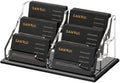 SANRUI Acrylic Black Business Card Holder Clear Desk Display Stand 6 Slot by SANRUI