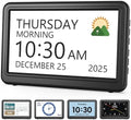 Clock with Day and Date for Elderly,7" Large Display Digital Calendar Clock by Roxicosly