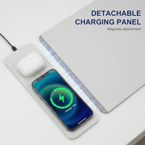 15W Wireless Charging Mouse Pad 31.5"x15.75", Double-Sided Faux Leather - Image 3