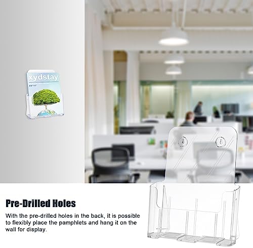 xydstay Acrylic Brochure Holder 8.5x11 Inches, Clear Display Stand, 4 Pack - Image 6