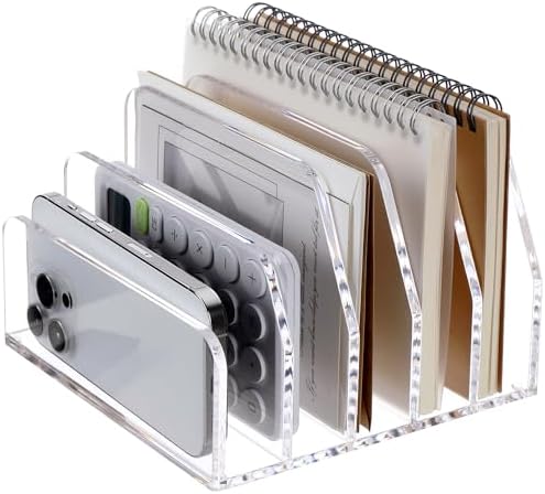 SANRUI Acrylic Desk Mail Organizer Sorters, Clear Letter Holder 5 Slot by SANRUI