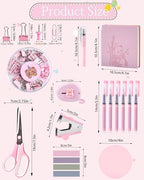 Pink Desk Accessories and Organizers with Desk Organizer and 360°Rotating Pen Holder stapler Pen and a Lot of Office Pink Office Supplies Beautifully Presented in a Gift Box - Image 6