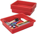 Storex Letter Size Flat Storage Tray – Organizer Bin for Classroom, Office and Home, Red, 5-Pack (62518U05C) , 10 x 13 x 3 Inches by Storex