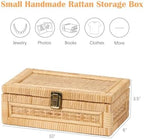 Rattan Box with Lid Decorative Natural Handmade Boho Baskets - Image 4