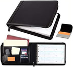 2Fold Zippered Business Checkbook Binder - 7 Ring Binder for Business Checks with Built-in Organizer and Card Case - PU Leather Portfolio for up to 600 3-Up Checks (Black) by 2Fold