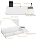 SELEAD Desktop Glass Whiteboard with Calculator & Built-in Mirror, White - Image 5